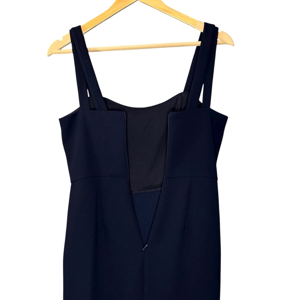 Xscape dress navy blue double strap tulip skirt cocktail midi formal size 4 - Picture 8 of 11
